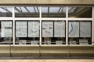 Slika: Razstava študentskih del v okviru predmeta Projektno vodenje in nadzor v urbanizmu (UL FA)