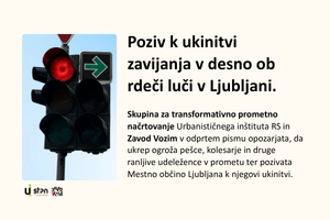 Odprto pismo za MOL: Poziv k ukinitvi zavijanja v desno ob rdeči luči v Ljubljani