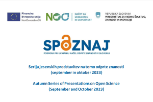 Slika: Project SPOZNAJ - Support for the Implementation of Open Science Principles in Slovenia